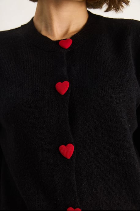 Heart Buttoned Cardigan - Image 6