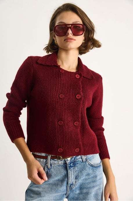 Geribbelde Brei Cardigan - Image 2