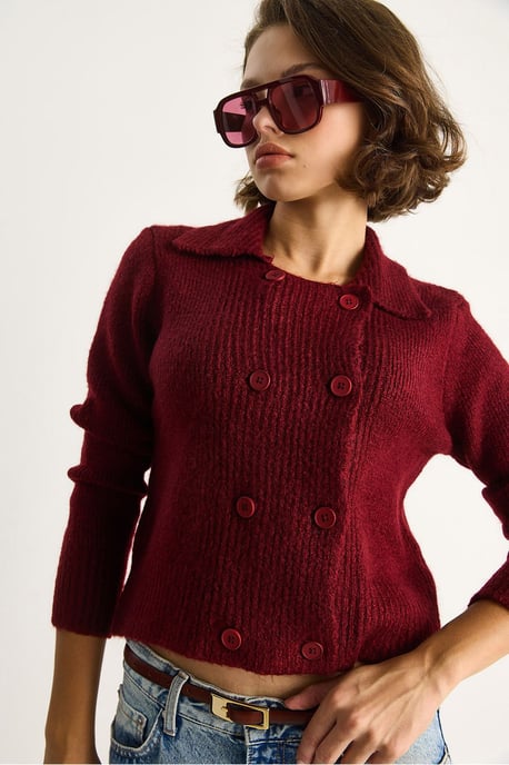 Geribbelde Brei Cardigan - Image 4
