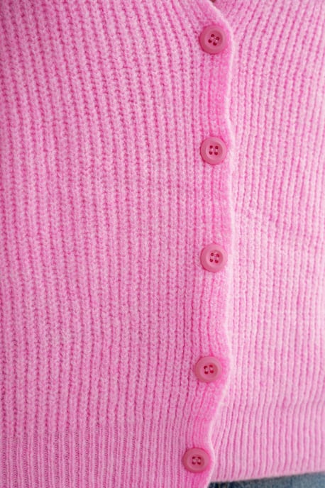 Geweven V-hals Knopen Cardigan - Image 6