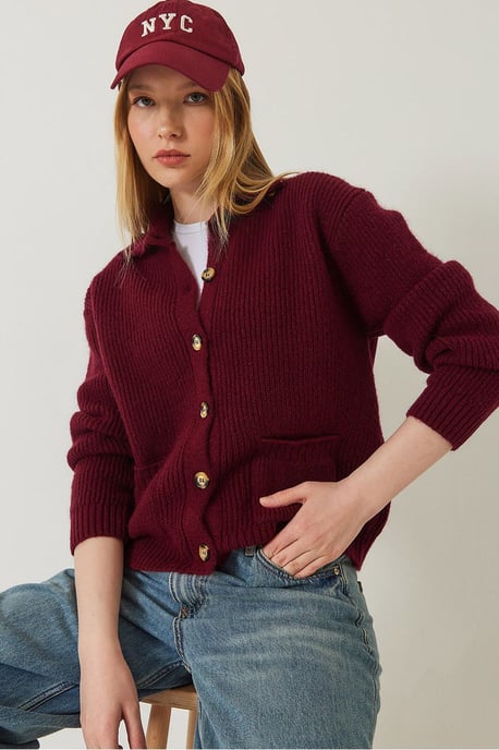 Gestructureerde Breikleding Lange Mouwen Cardigan - Image 1