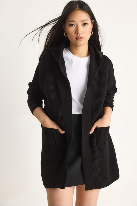 Hooded Cardigan med knytning - Image 2