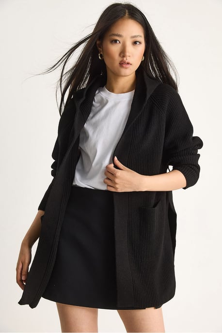 Hooded Cardigan med knytning - Image 3