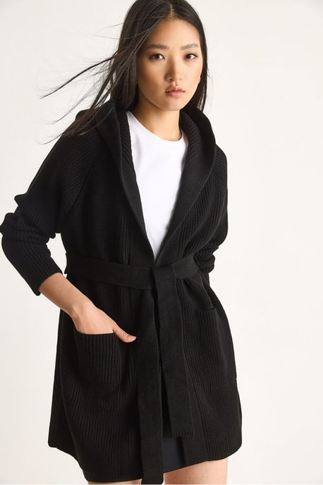 Hooded Cardigan med knytning - Image 5