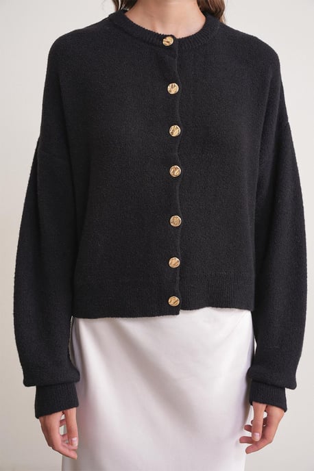 Buttoned Ribbed Knit Cardigan - Image 4