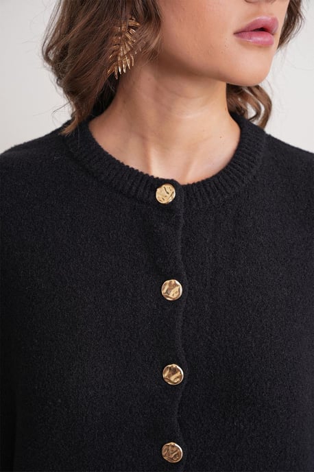 Buttoned Ribbed Knit Cardigan - Image 5
