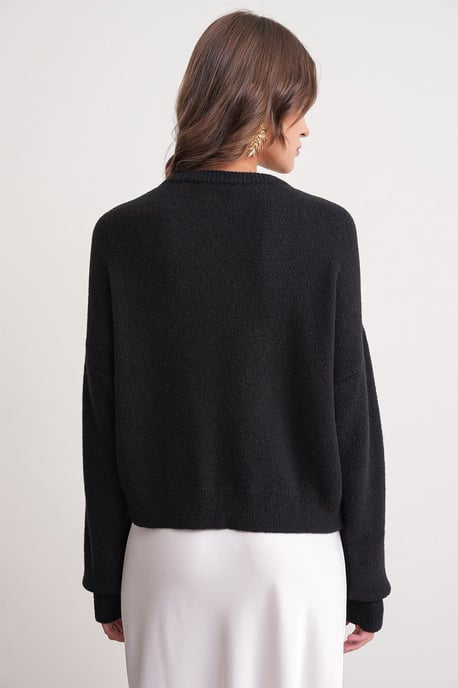 Buttoned Ribbed Knit Cardigan - Image 6