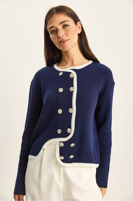 Ribbstickad Knapp-up Cardigan - Image 5