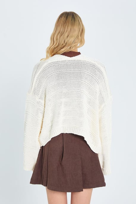 V-ringad Ribbad Stickad Cardigan - Image 6
