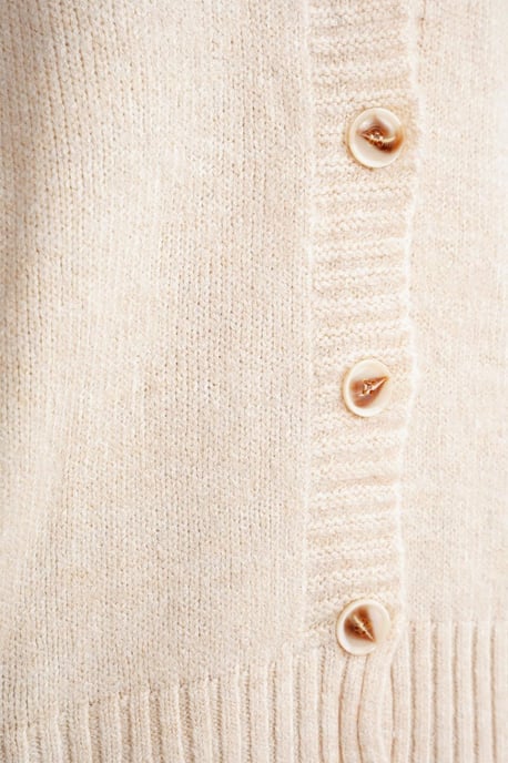 Geknoopte V-hals Geribbelde Brei Cardigan - Image 5