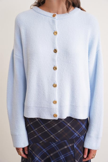 Buttoned Ribbed Knit Cardigan - Image 5