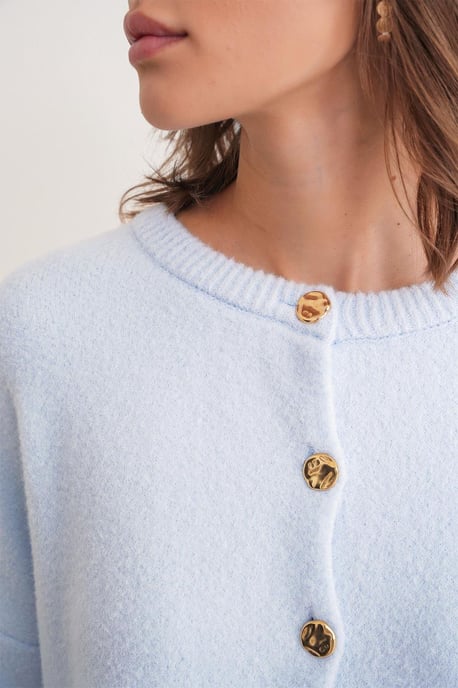 Buttoned Ribbed Knit Cardigan - Image 6