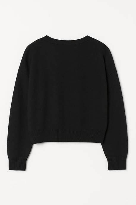 Ruggad V-ringad Cardigan med Knut framtill - Image 2