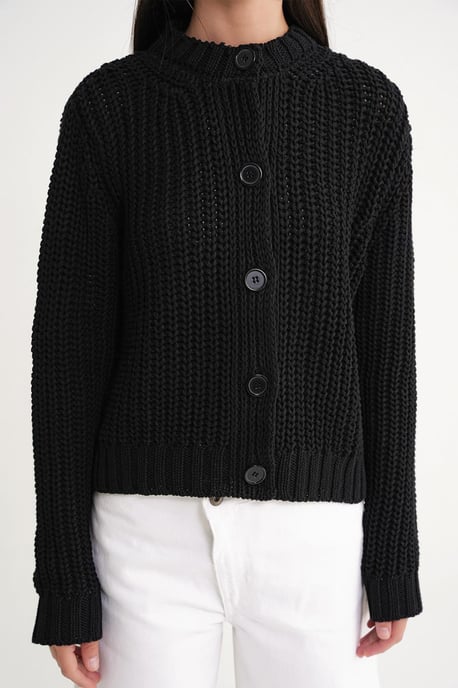 Gelaagde Geribde Gebreide Cardigan met Knopen - Image 5