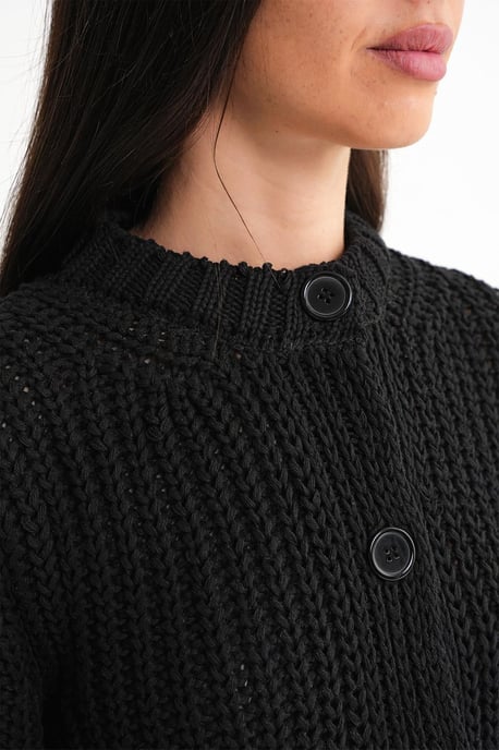Gelaagde Geribde Gebreide Cardigan met Knopen - Image 6