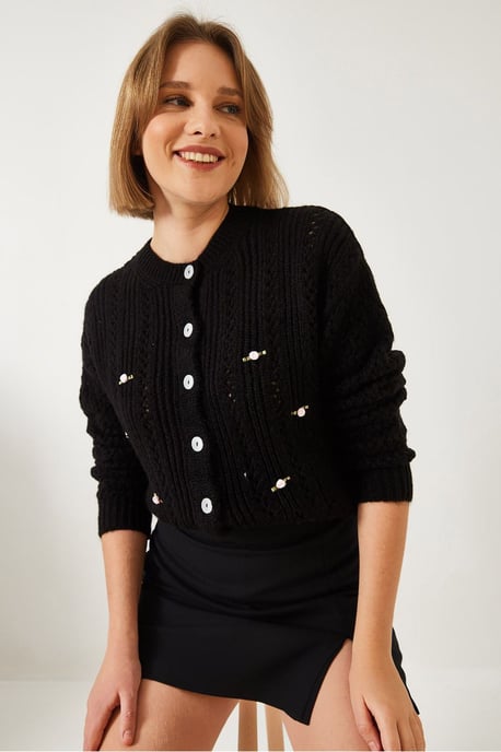Getextureerde Brei Cardi met Knopsluiting - Image 2