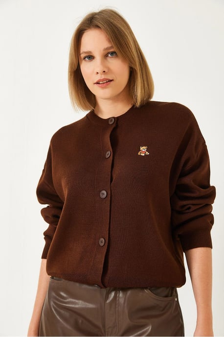 Broderad Knapp-up Ribbad Kofta - Image 4