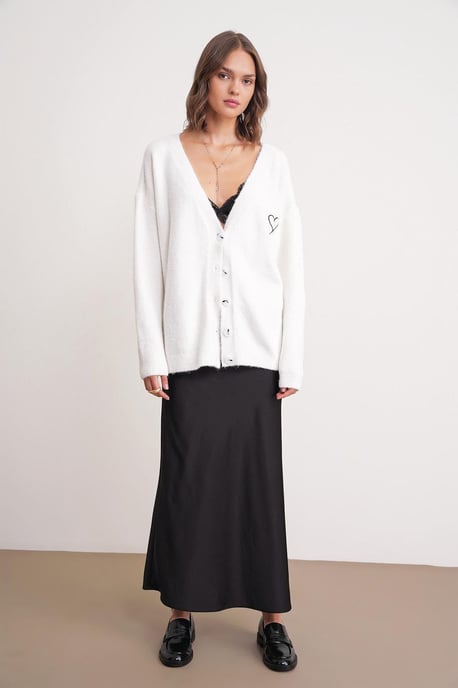 Oversized Gebreide Cardigan met Hartdetail - Image 2