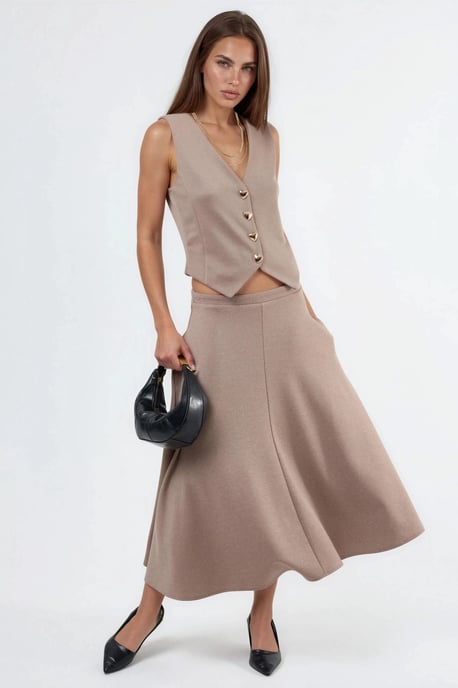 Effen V-hals Geknoopte Vest - Image 5