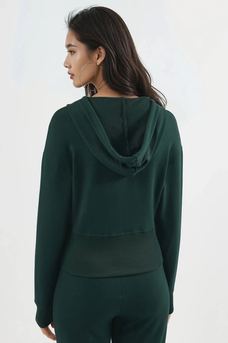 Hooded Lange Mouw Rits Jack - Image 3