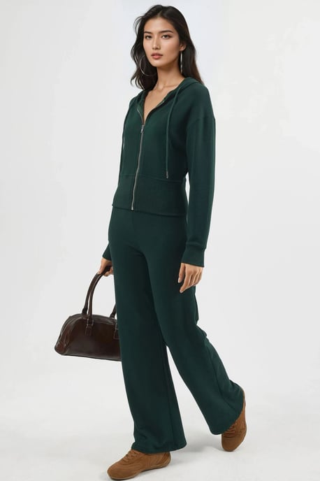 Hooded Lange Mouw Rits Jack - Image 4