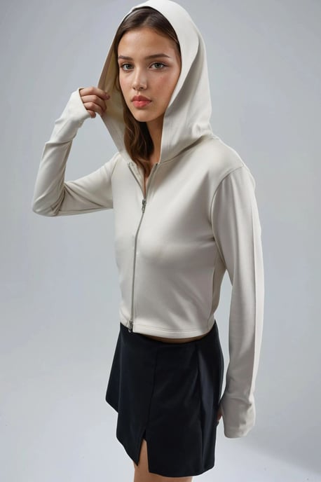 Hooded Zip-Up Regular Fit Jacket - Image 2