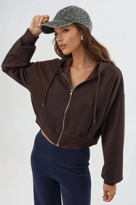 Hooded korte jas met rits - Image 2