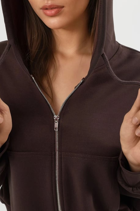 Hooded korte jas met rits - Image 5