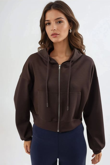 Hooded korte jas met rits - Image 6