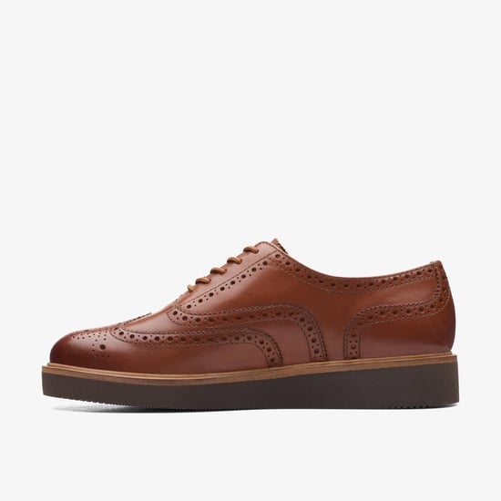 Glickly Brogue Mörkbruna Läderstövlar - Image 2