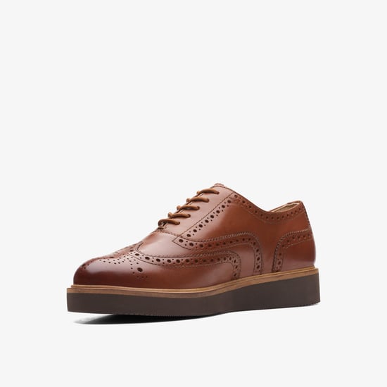 Glickly Brogue Mörkbruna Läderstövlar - Image 4