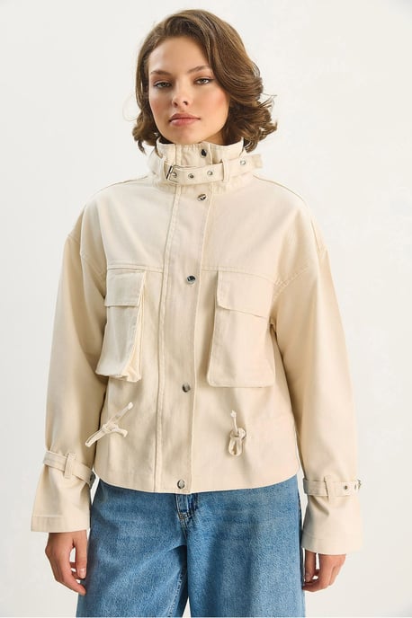 Overdimensionerad Gabardin Bomberjacka - Image 4
