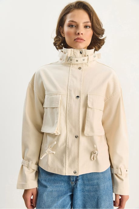Overdimensionerad Gabardin Bomberjacka - Image 5