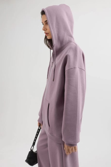 Hooded Oversized Zip-Up Jacket - Image 2