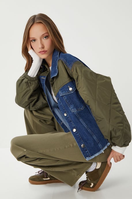 Geknoopte Denim Crop Jacket - Image 1