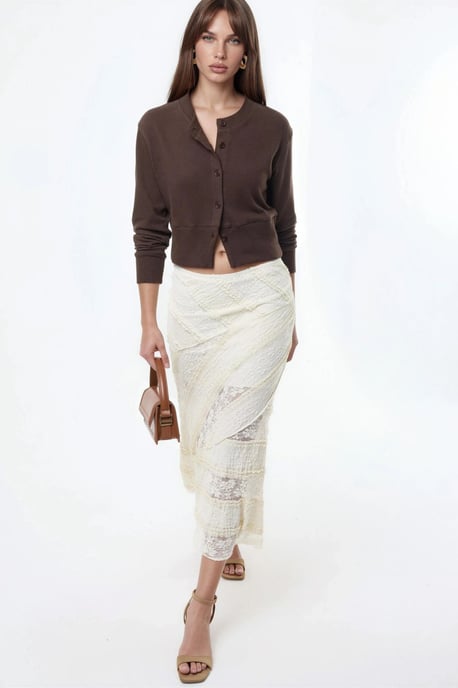 Casual Crew Neck Geknopte Crop Jas - Image 5
