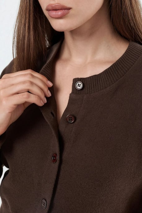 Casual Crew Neck Geknopte Crop Jas - Image 6