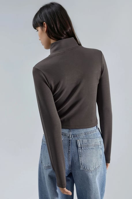 Fitted Knitted Jacket with Zipper Closure - Image 3