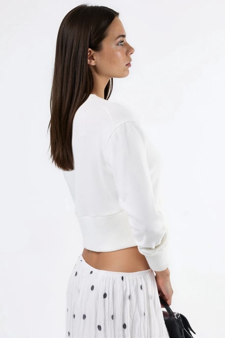 Casual Crew Neck Geknoopte Crop Jack - Image 3
