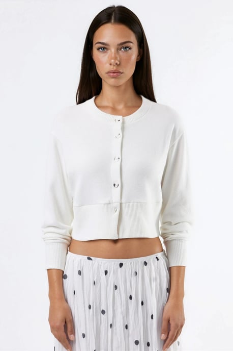 Casual Crew Neck Geknoopte Crop Jack - Image 6