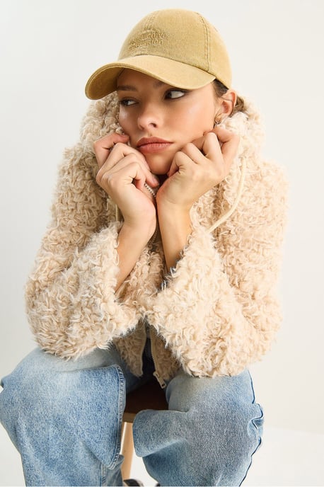 Hooded Plush Coat - Image 3