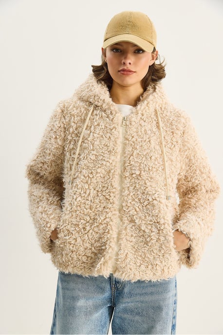 Hooded Plush Coat - Image 6