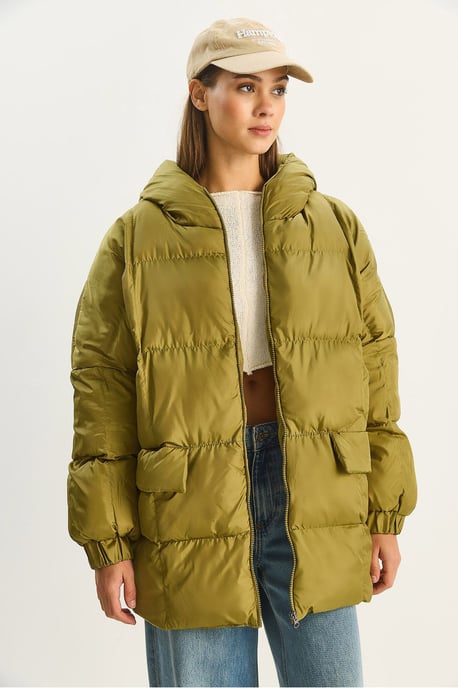 Hooded Oversized Thick Puffer Jacket - Image 2