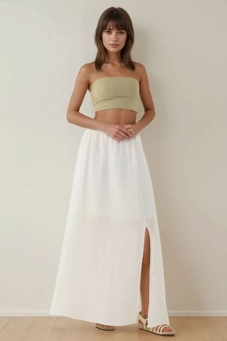 Hoge Taille A-Lijn Maxi Rok met Split - Image 2