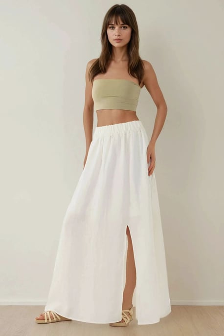 Hoge Taille A-Lijn Maxi Rok met Split - Image 4