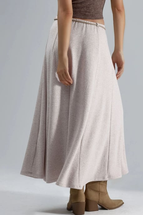 Textured Maxi Skirt with Tie Detail - Image 3