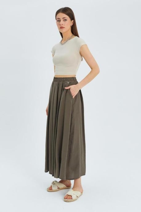 Hoge Taille Lange Rok met Zakken - Image 2