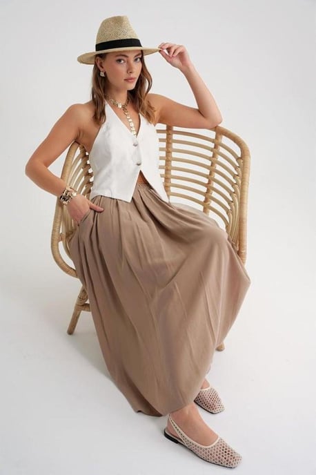 Hoge Taille Lange Rok met Zakken - Image 2