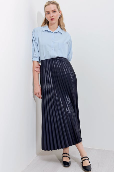 Hoge Taille Maxi Rok met Rimpeldetail - Image 1