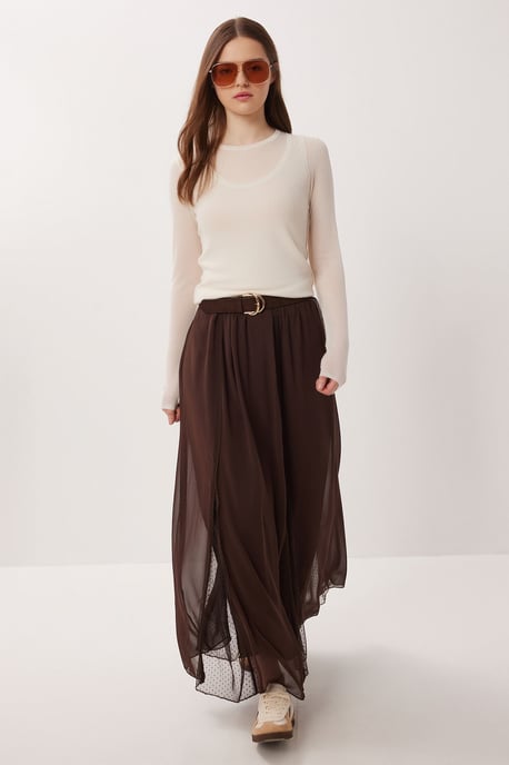 Hoge Taille Maxi Rok in Chiffon - Image 2